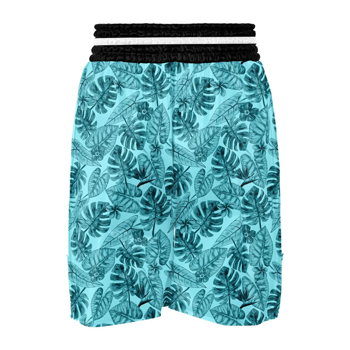 Leaf Flower Teal Hawaiian Print Pattern Boxing Shorts-grizzshop
