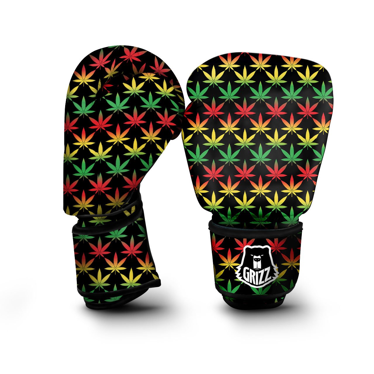 Leaf Reggae Marijuana Print Pattern Boxing Gloves-grizzshop