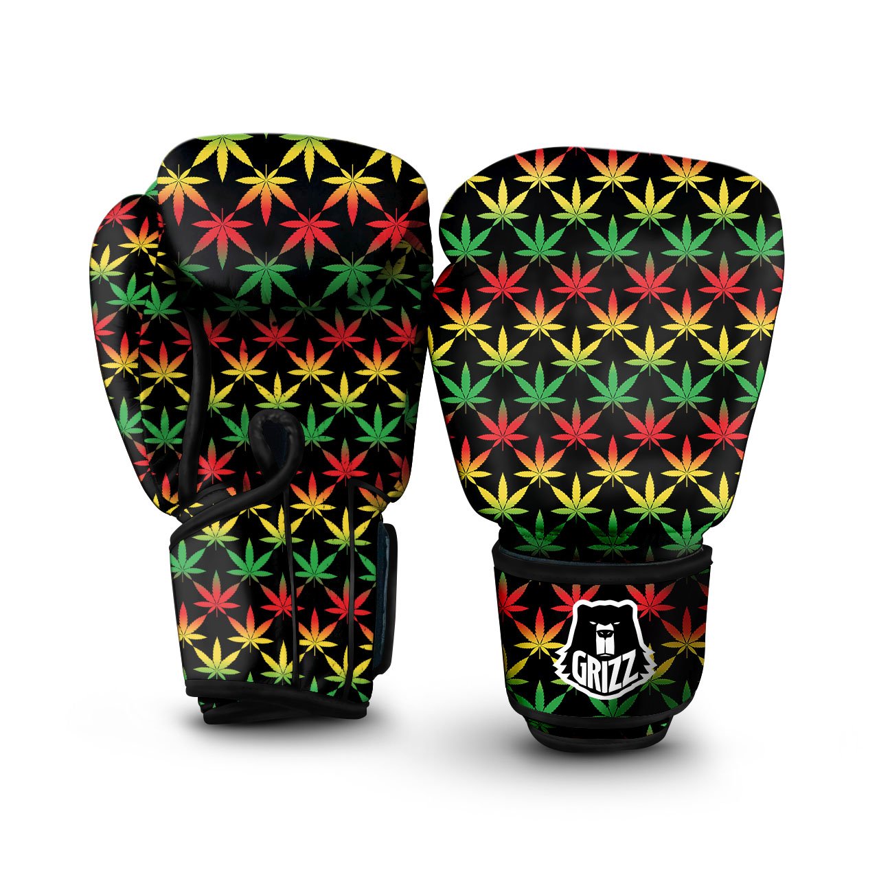 Leaf Reggae Marijuana Print Pattern Boxing Gloves-grizzshop