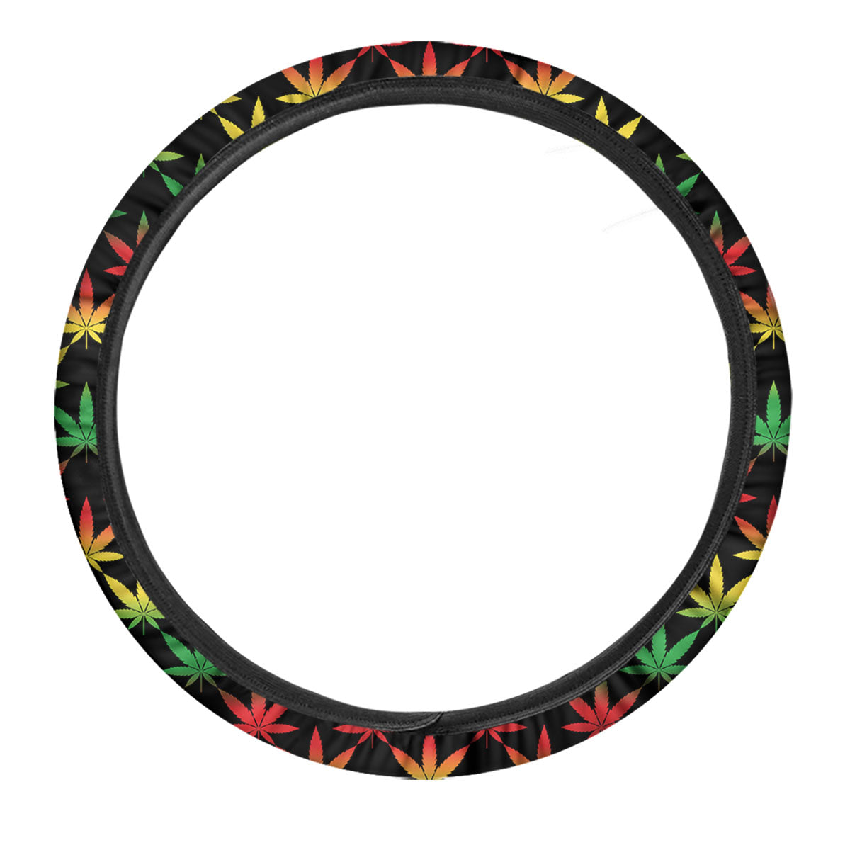 Leaf Reggae Marijuana Print Pattern Car Steering Wheel Cover-grizzshop