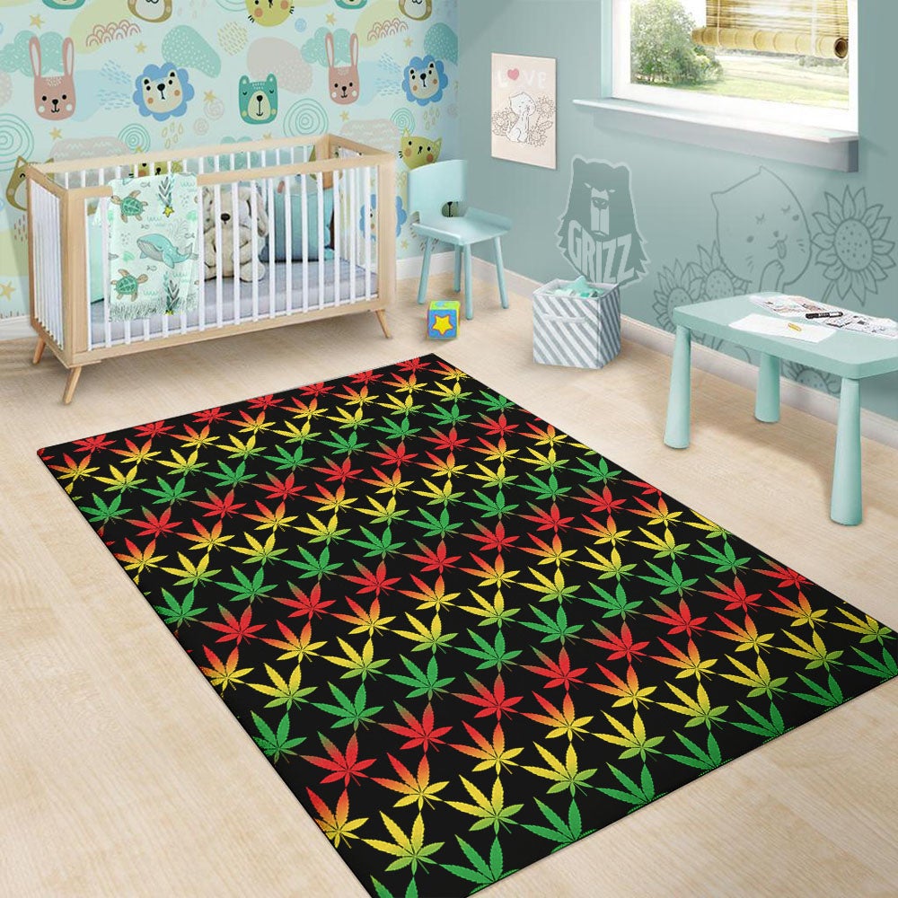 Leaf Reggae Marijuana Print Pattern Floor Mat-grizzshop