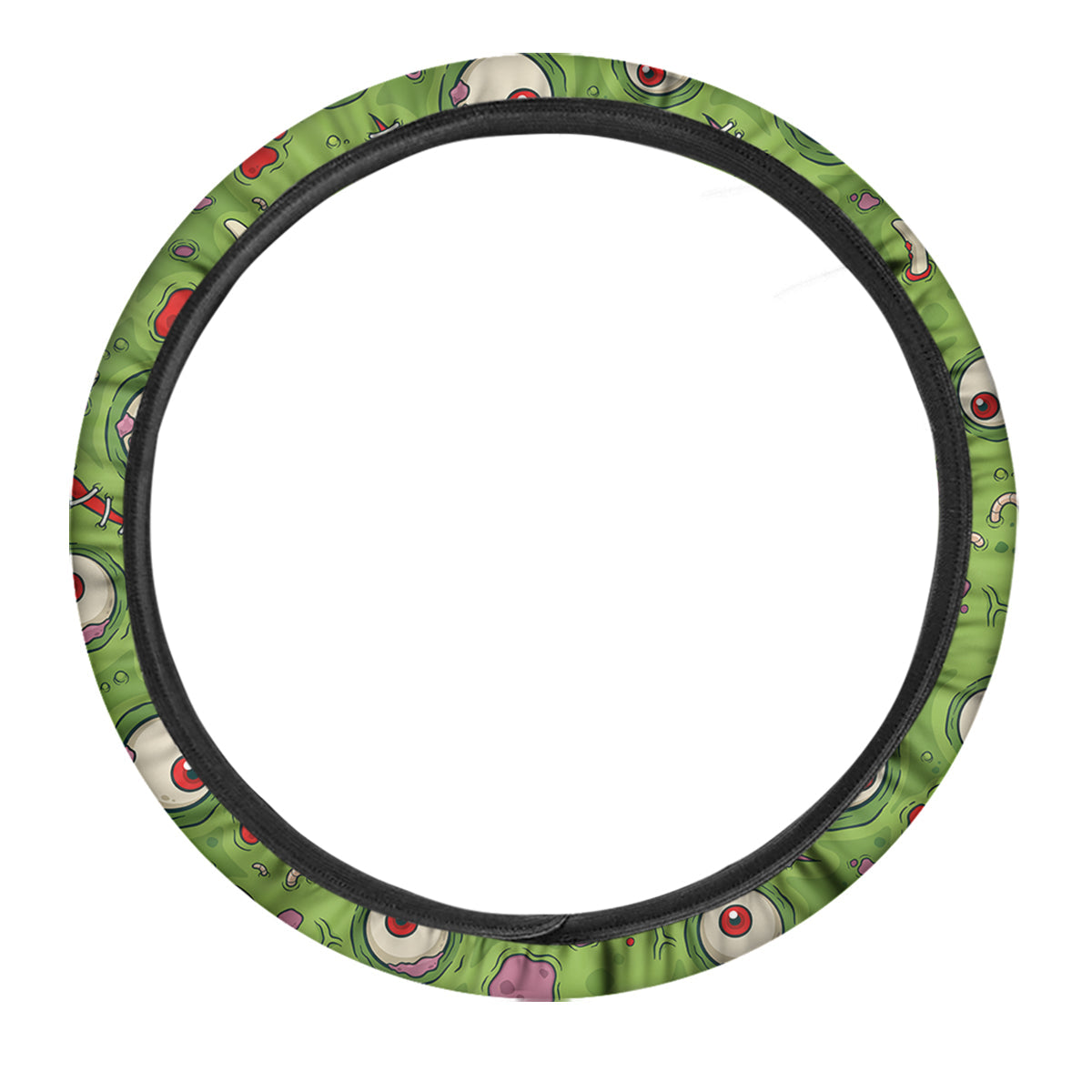 Leateher Face Zombie Print Pattern Car Steering Wheel Cover-grizzshop