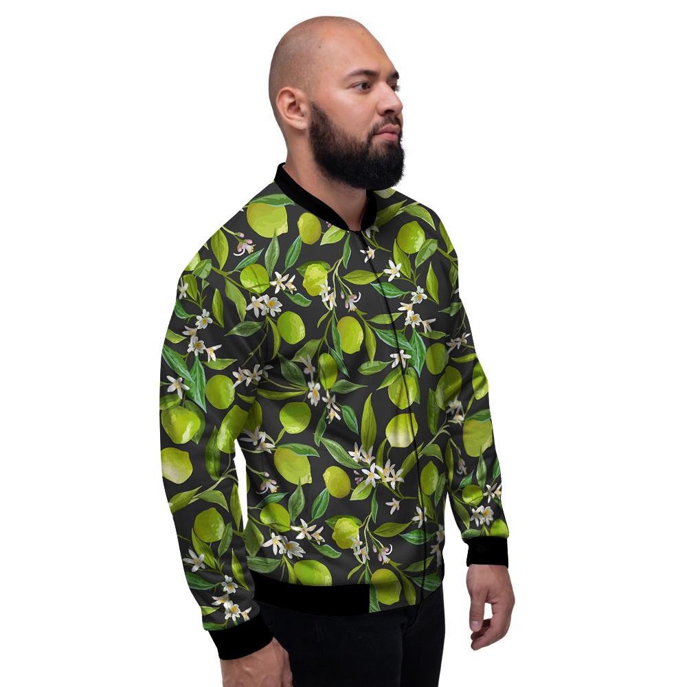 Lemon And Lime Print Pattern Men's Bomber Jacket-grizzshop