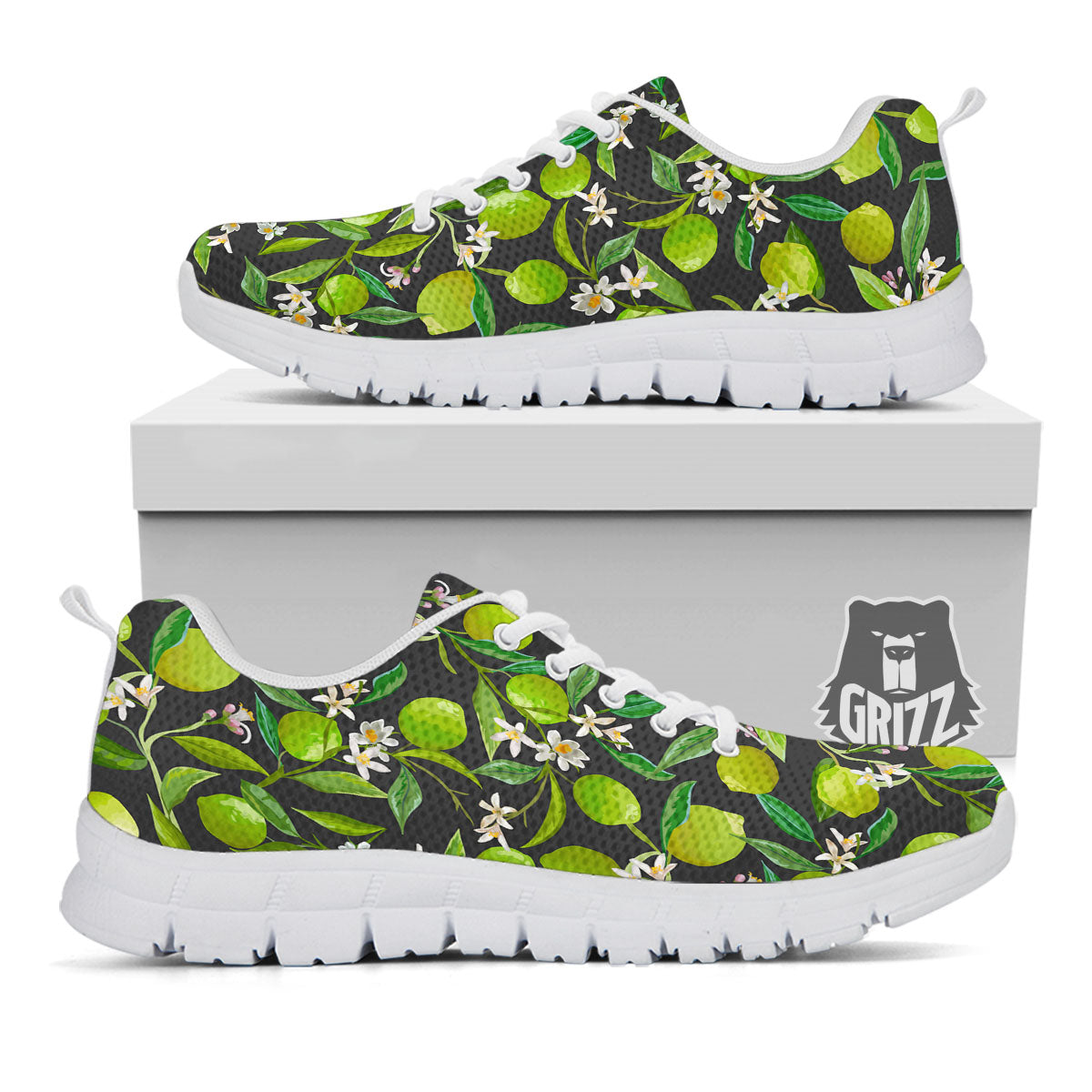 Lemon And Lime Print Pattern White Sneaker-grizzshop