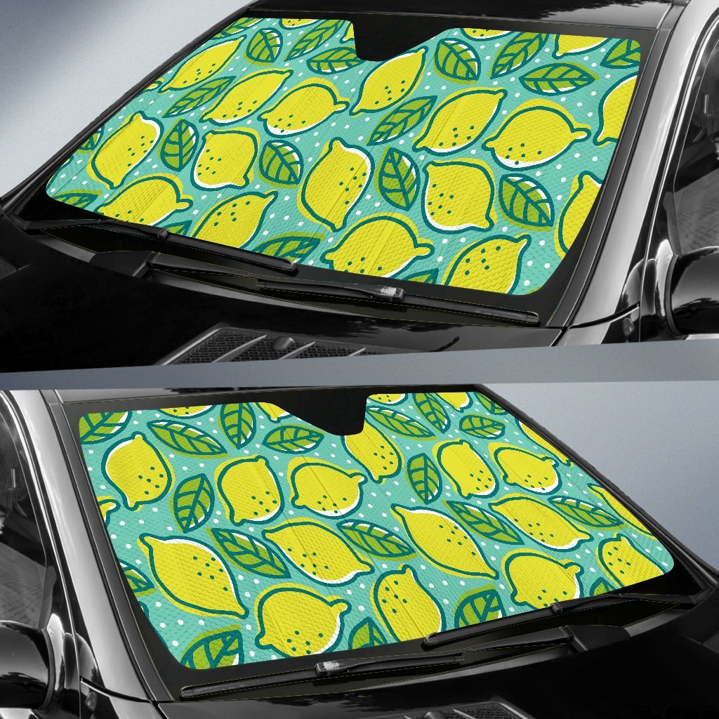 Lemon Pattern Print Car Sun Shade-grizzshop