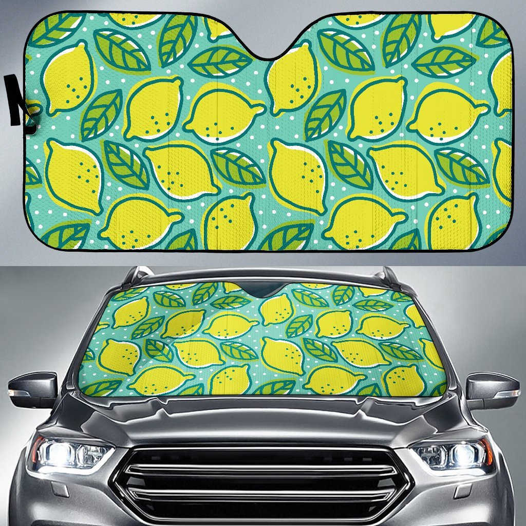 Lemon Pattern Print Car Sun Shade-grizzshop