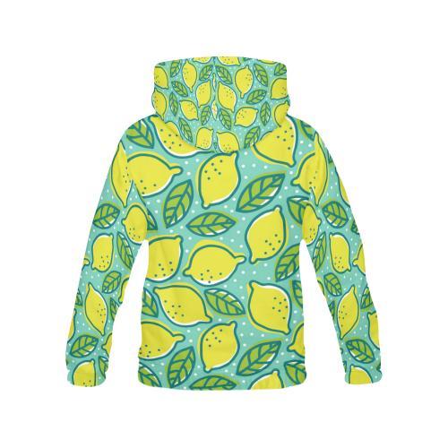 Lemon Pattern Print Women Pullover Hoodie-grizzshop
