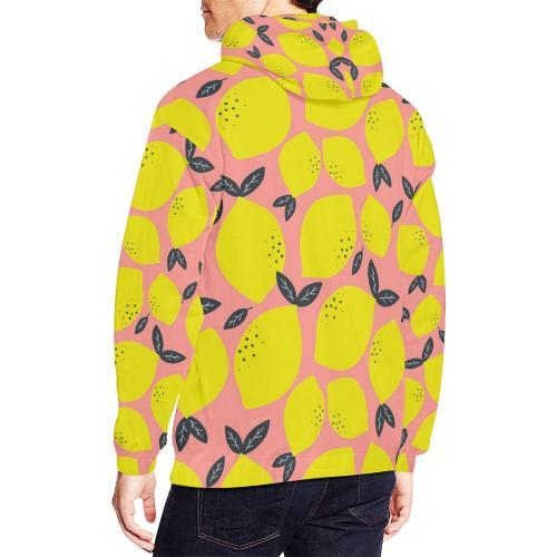 Lemon Print Pattern Men Pullover Hoodie-grizzshop