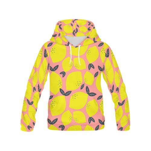 Lemon Print Pattern Men Pullover Hoodie-grizzshop