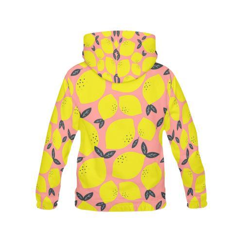Lemon Print Pattern Women Pullover Hoodie-grizzshop