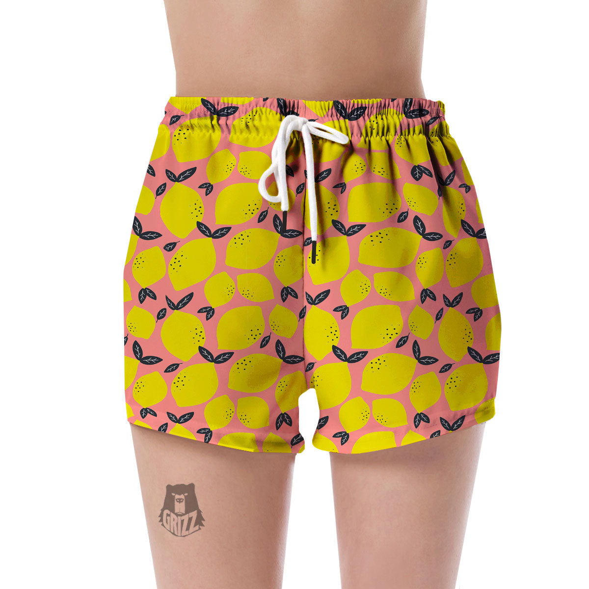 Lemon Print Pattern Women's Shorts-grizzshop