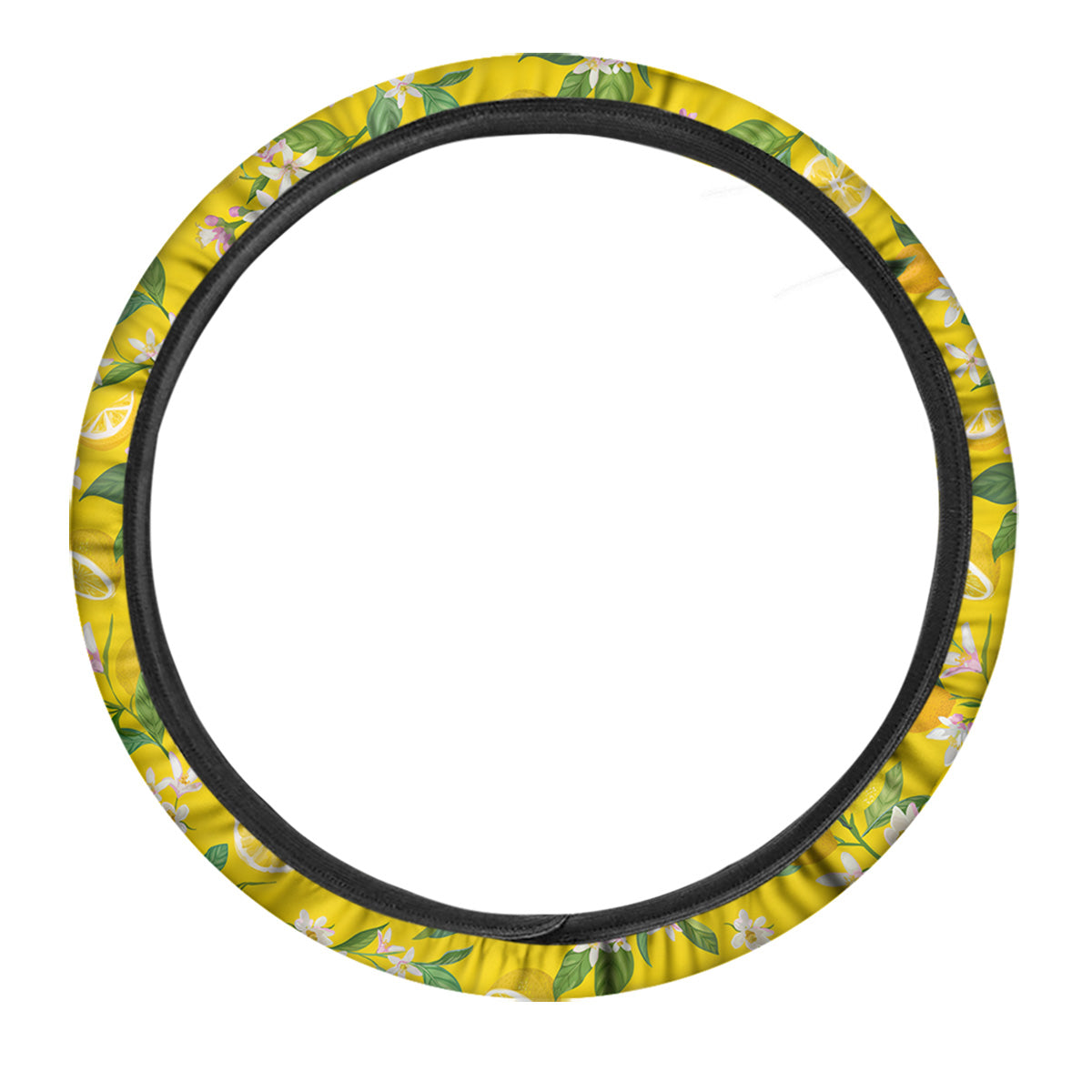 Lemon Yellow Topic Fruits Print Pattern Car Steering Wheel Cover-grizzshop