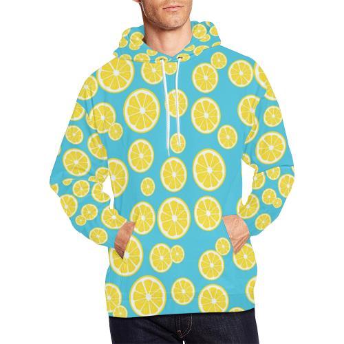 Lemon Slice Pattern Print Men Pullover Hoodie-grizzshop
