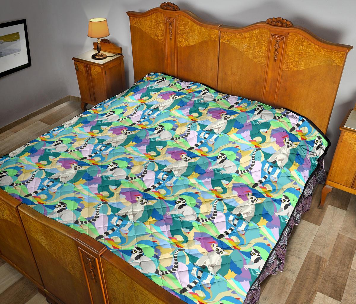 Lemur Colorful Pattern Print Quilt-grizzshop