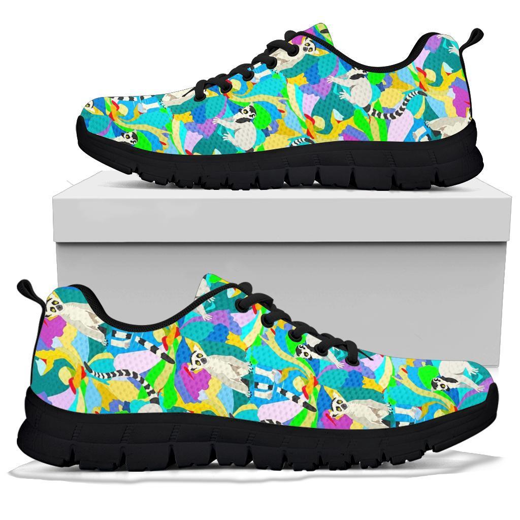 Lemur Colorful Pattern Print Sneaker Shoes For Men Women-grizzshop