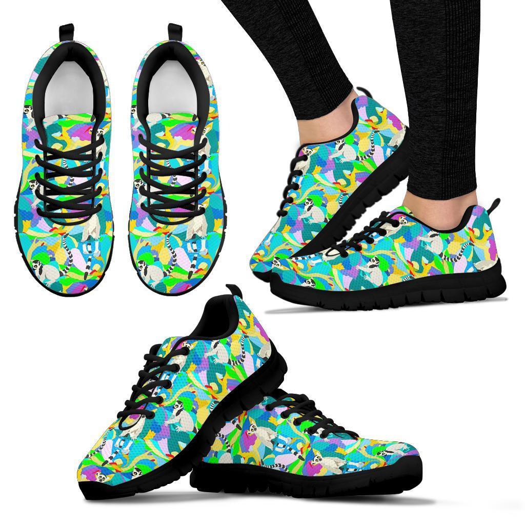 Lemur Colorful Pattern Print Sneaker Shoes For Men Women-grizzshop