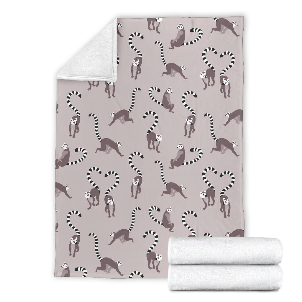 Lemur Pattern Print Blanket-grizzshop