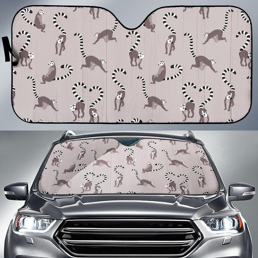 Lemur Pattern Print Car Sun Shade-grizzshop