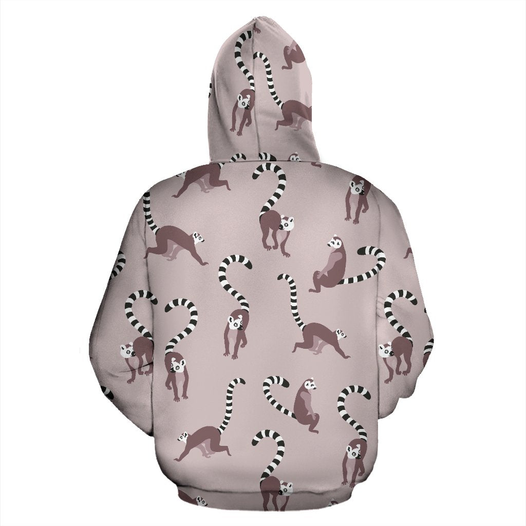 Lemur Pattern Print Men Women Pullover Hoodie-grizzshop