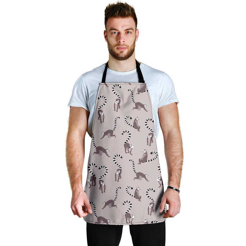 Lemur Pattern Print Men's Apron-grizzshop
