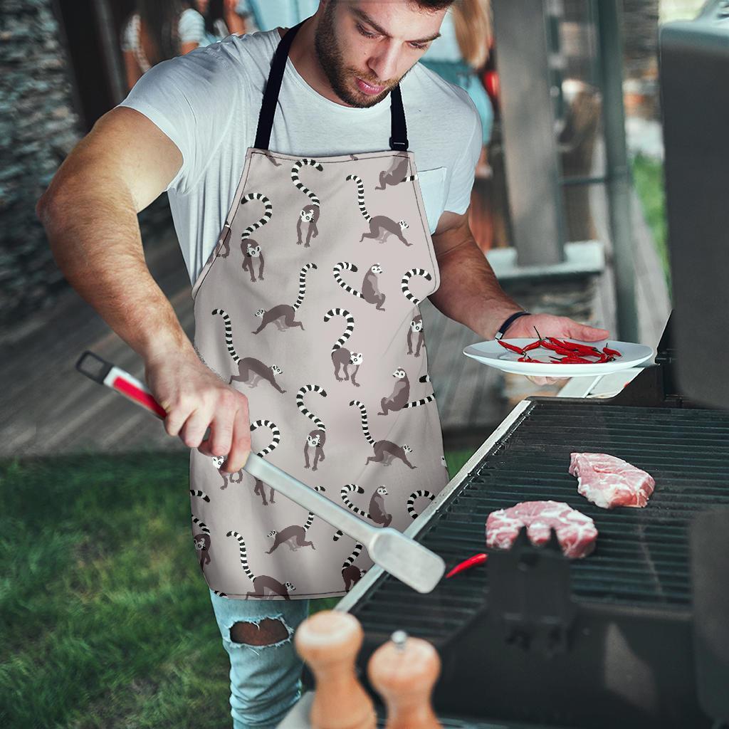 Lemur Pattern Print Men's Apron-grizzshop
