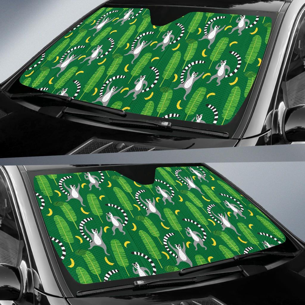 Lemur Print Pattern Car Sun Shade-grizzshop