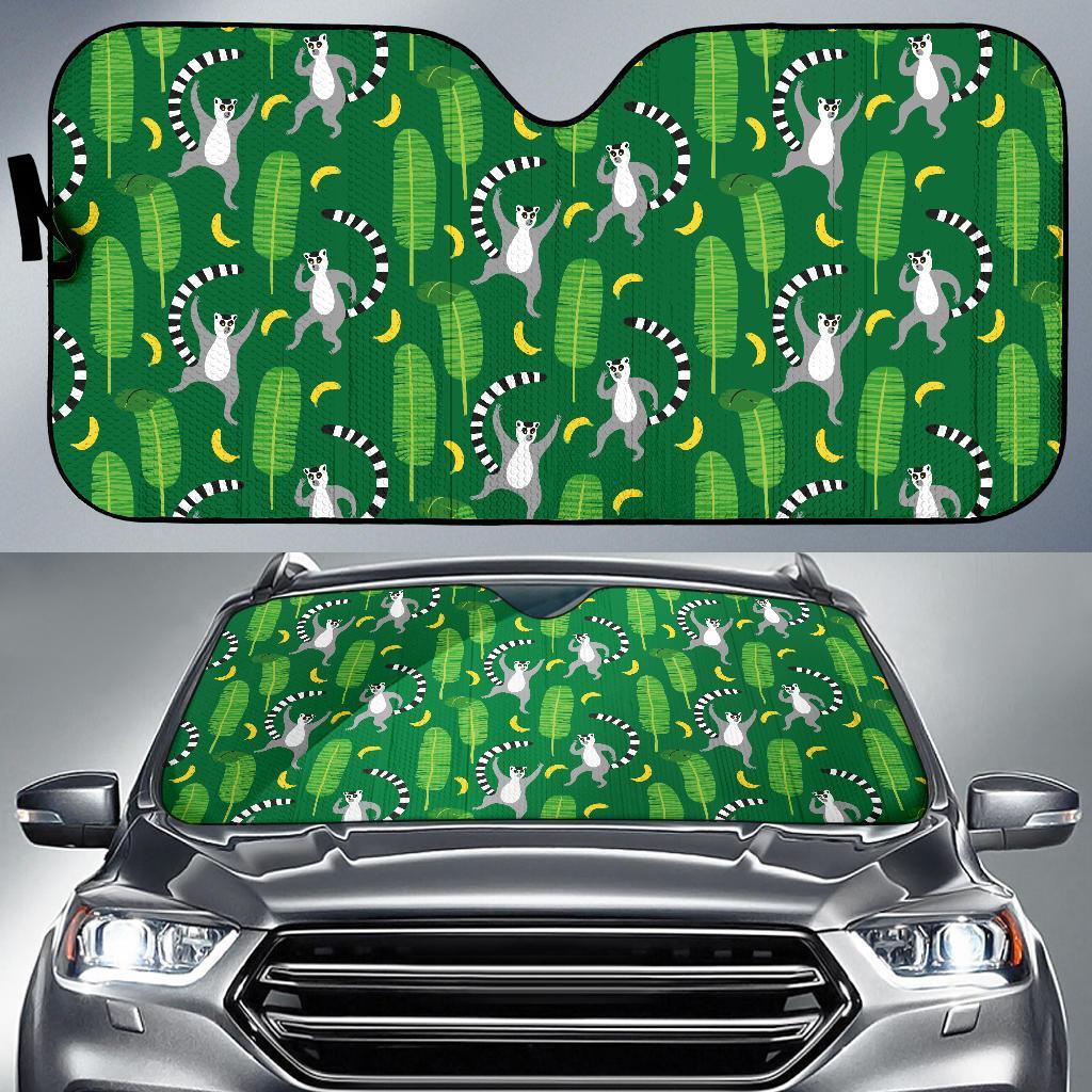 Lemur Print Pattern Car Sun Shade-grizzshop