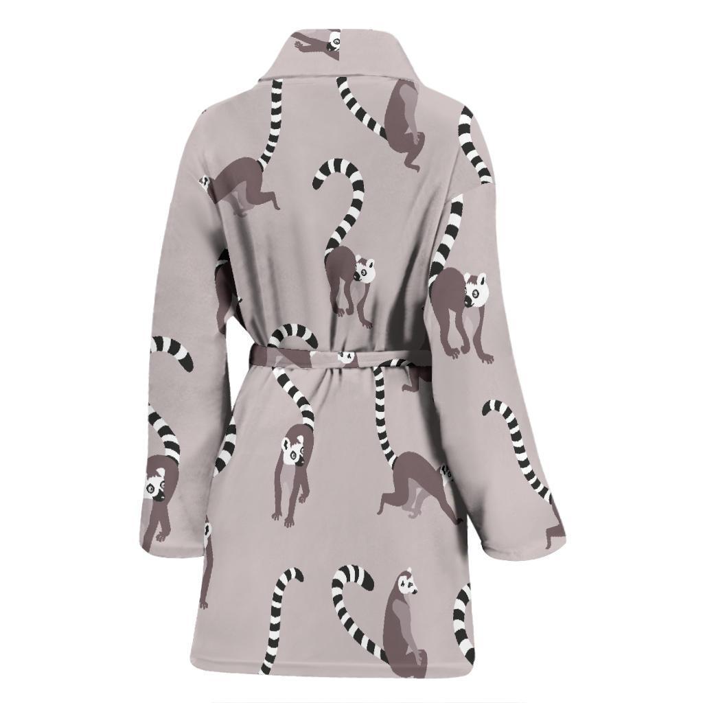 Lemur Pattern Print Women Long Robe-grizzshop