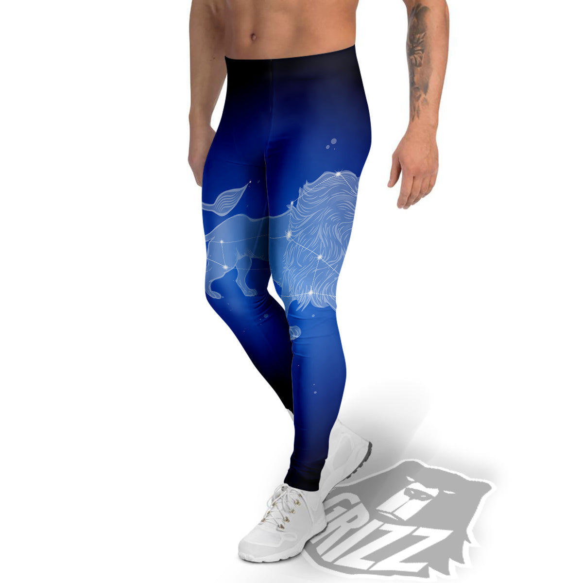 Leo Constellation Print Men's Leggings-grizzshop