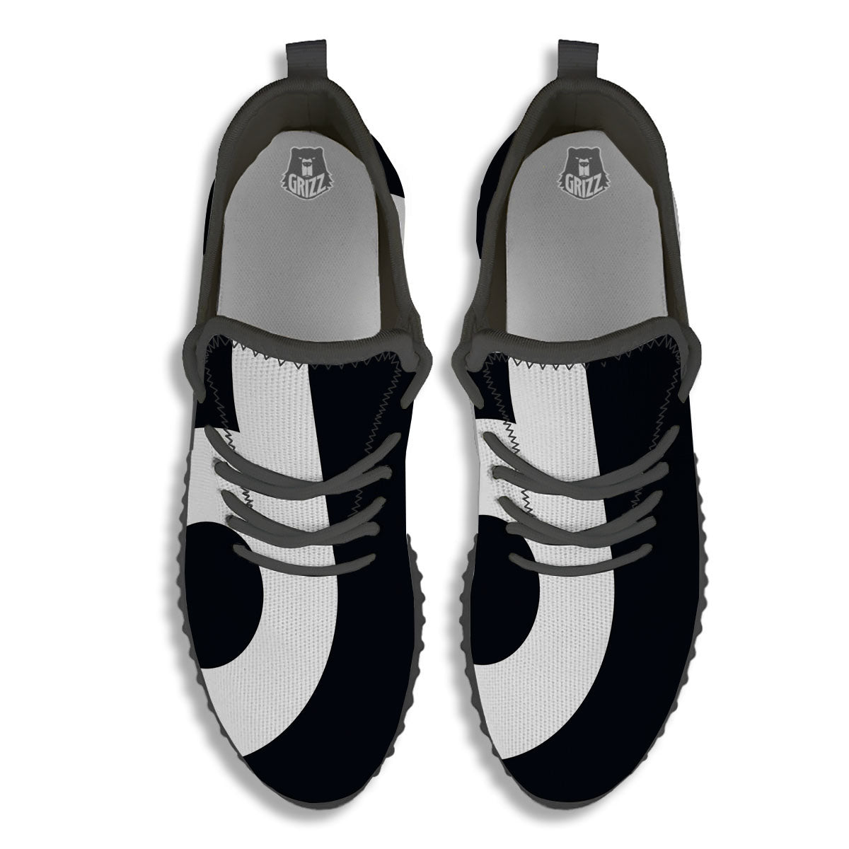 Leo Sign Zodiac White And Black Print Black Walking Shoes-grizzshop