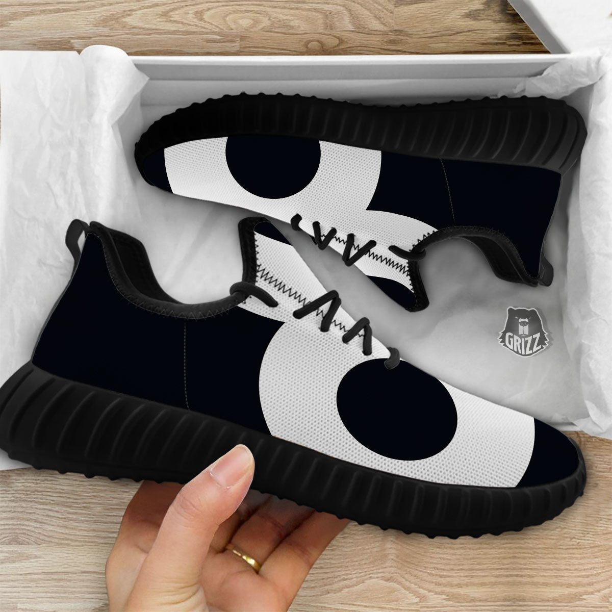 Leo Sign Zodiac White And Black Print Black Walking Shoes-grizzshop