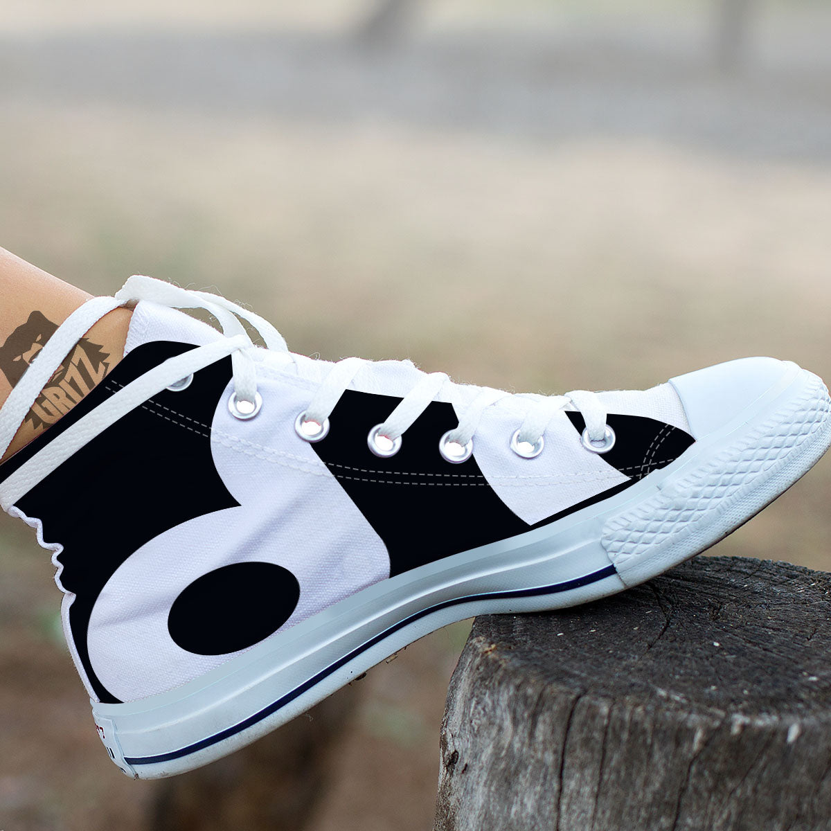 Leo Sign Zodiac White And Black Print White High Top Shoes-grizzshop
