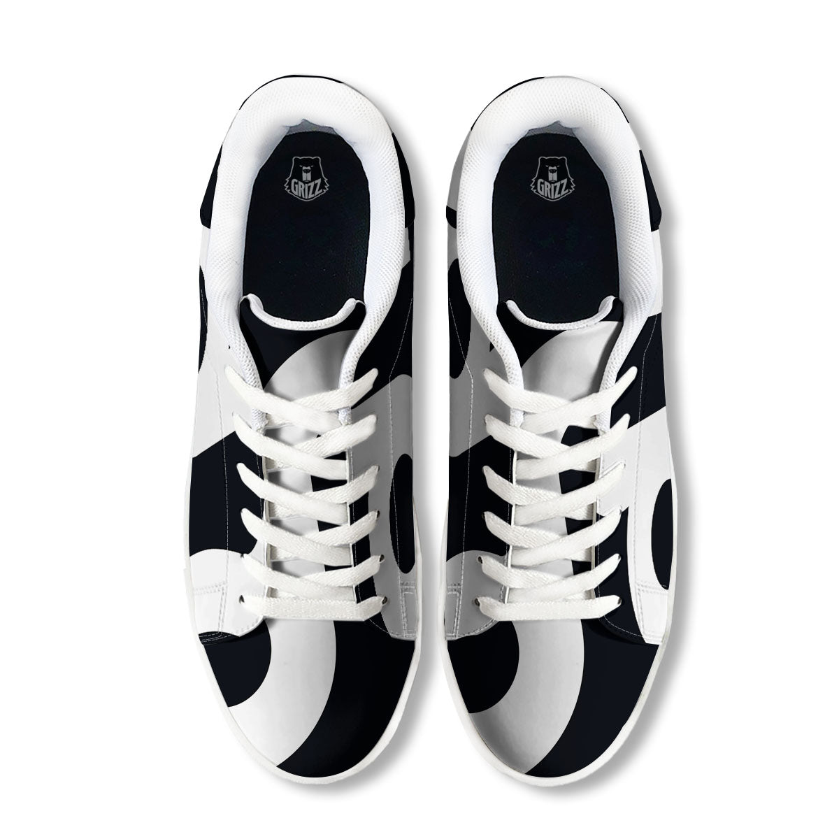 Leo Sign Zodiac White And Black Print White Low Top Sneakers-grizzshop