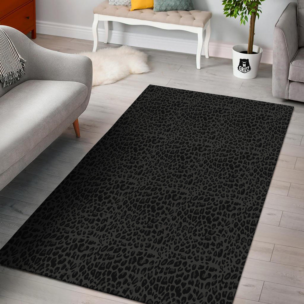 Leopard Black Print Floor Mat-grizzshop