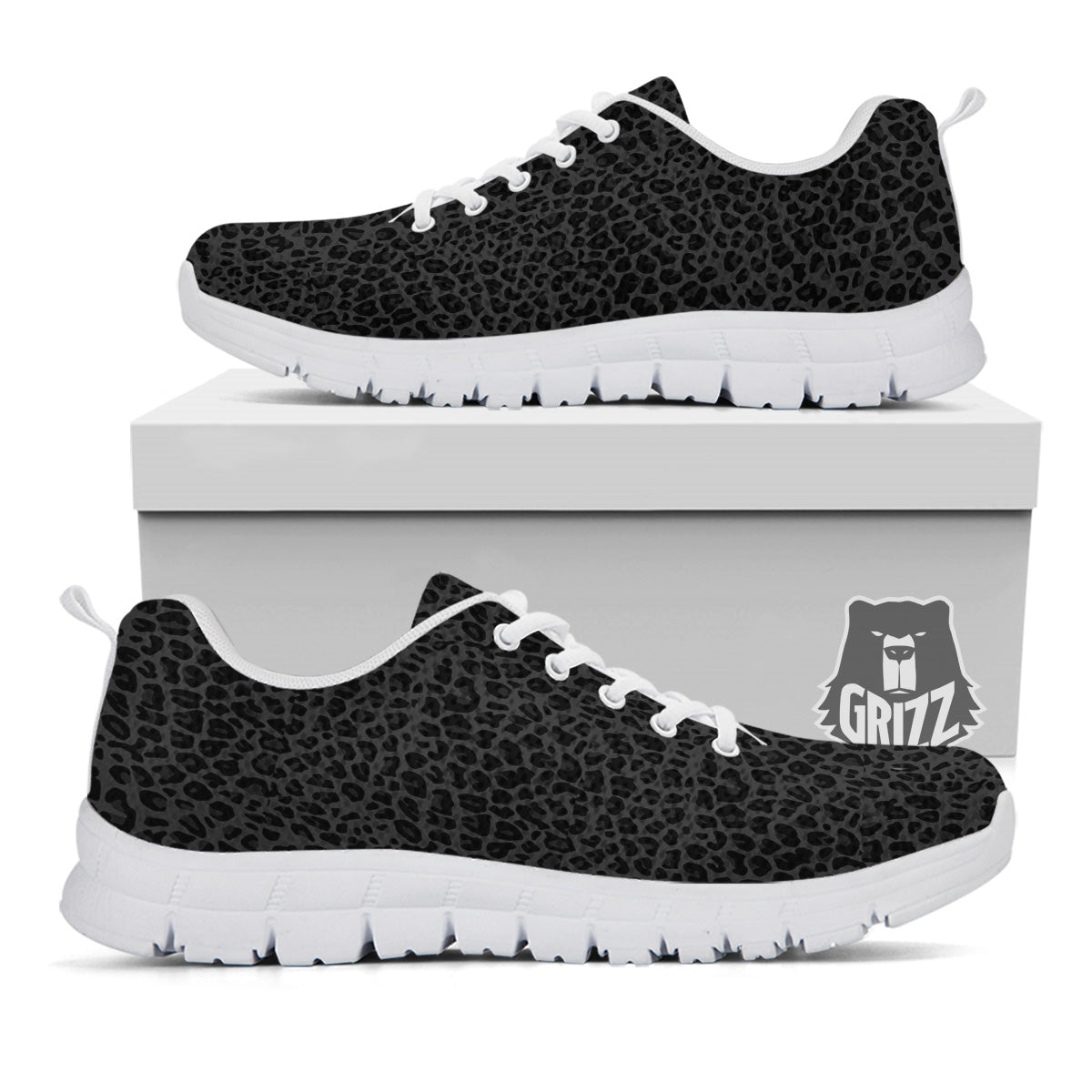 Leopard Black Print White Sneaker-grizzshop