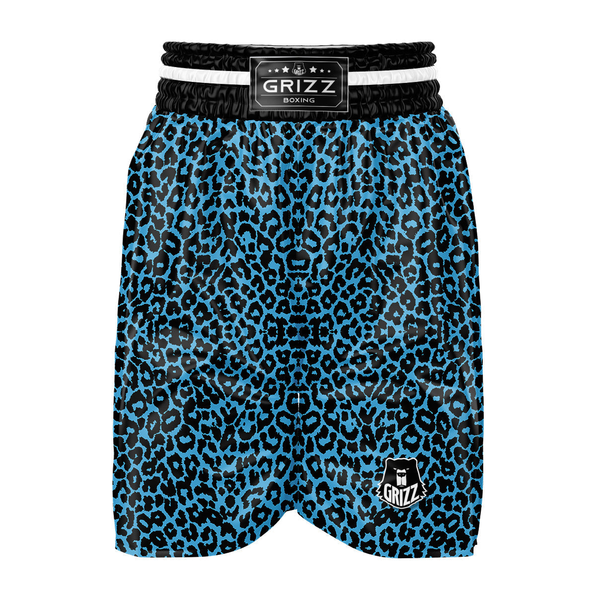 Leopard Blue Print Boxing Shorts-grizzshop