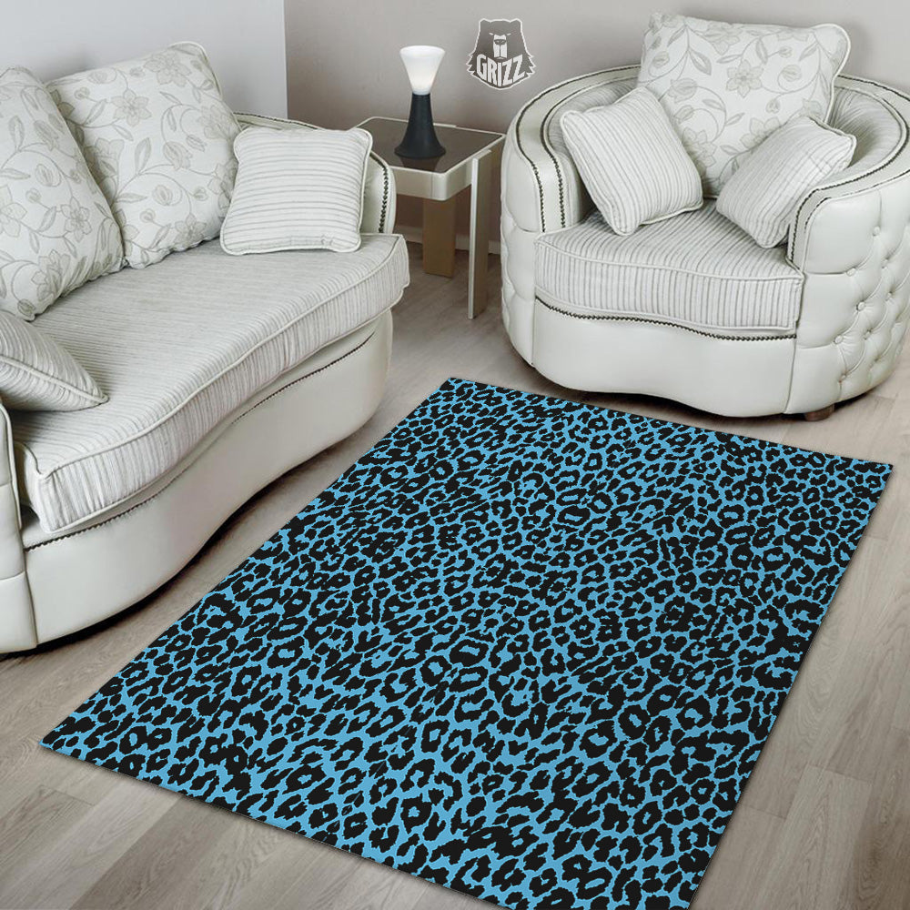 Leopard Blue Print Floor Mat-grizzshop