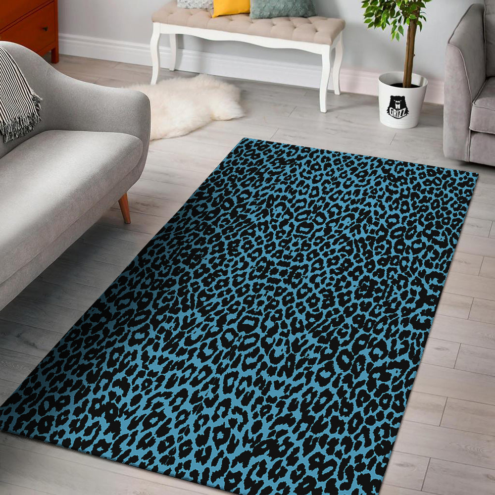 Leopard Blue Print Floor Mat-grizzshop