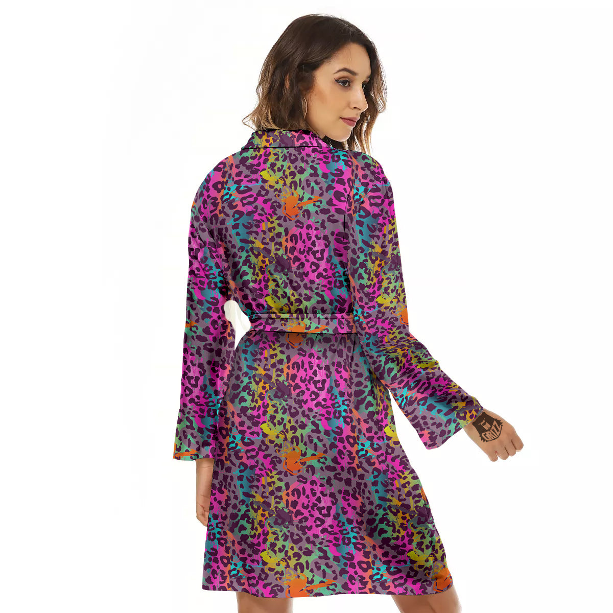 Leopard Colorful Print Women's Robe-grizzshop
