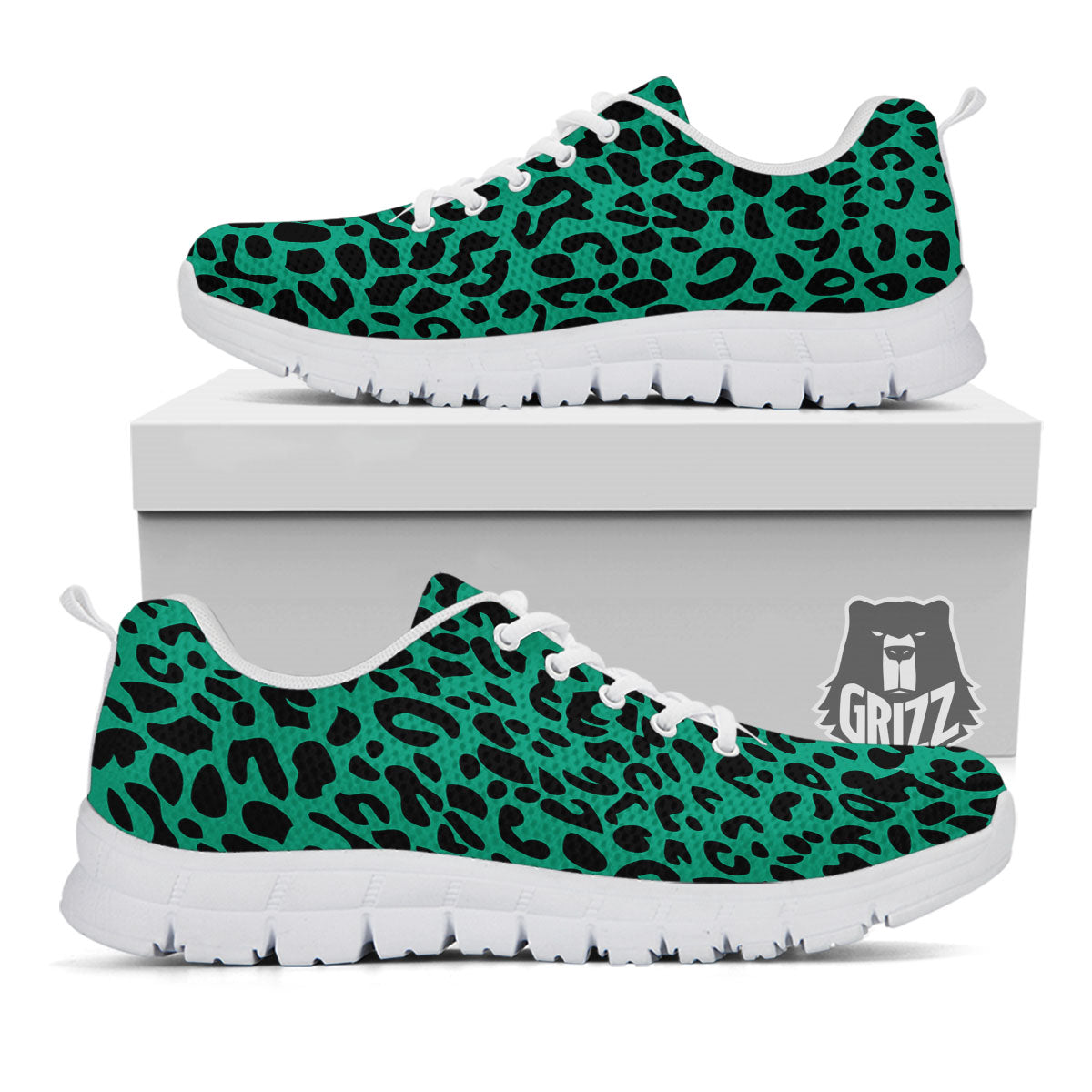 Leopard Green Print White Sneaker-grizzshop