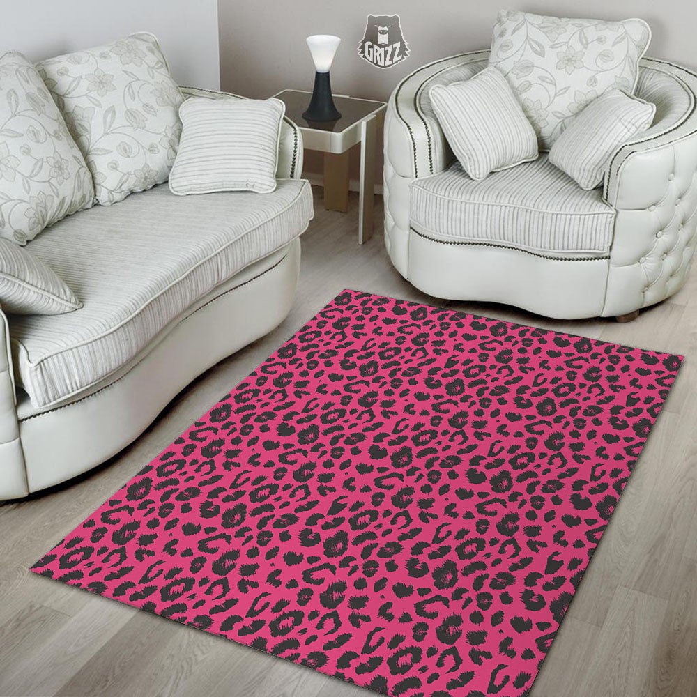Leopard Hot Pink Print Floor Mat-grizzshop