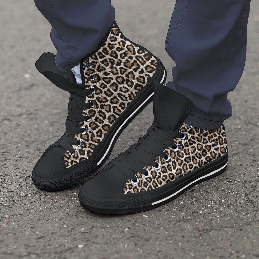Leopard Men's High Top Shoes-grizzshop