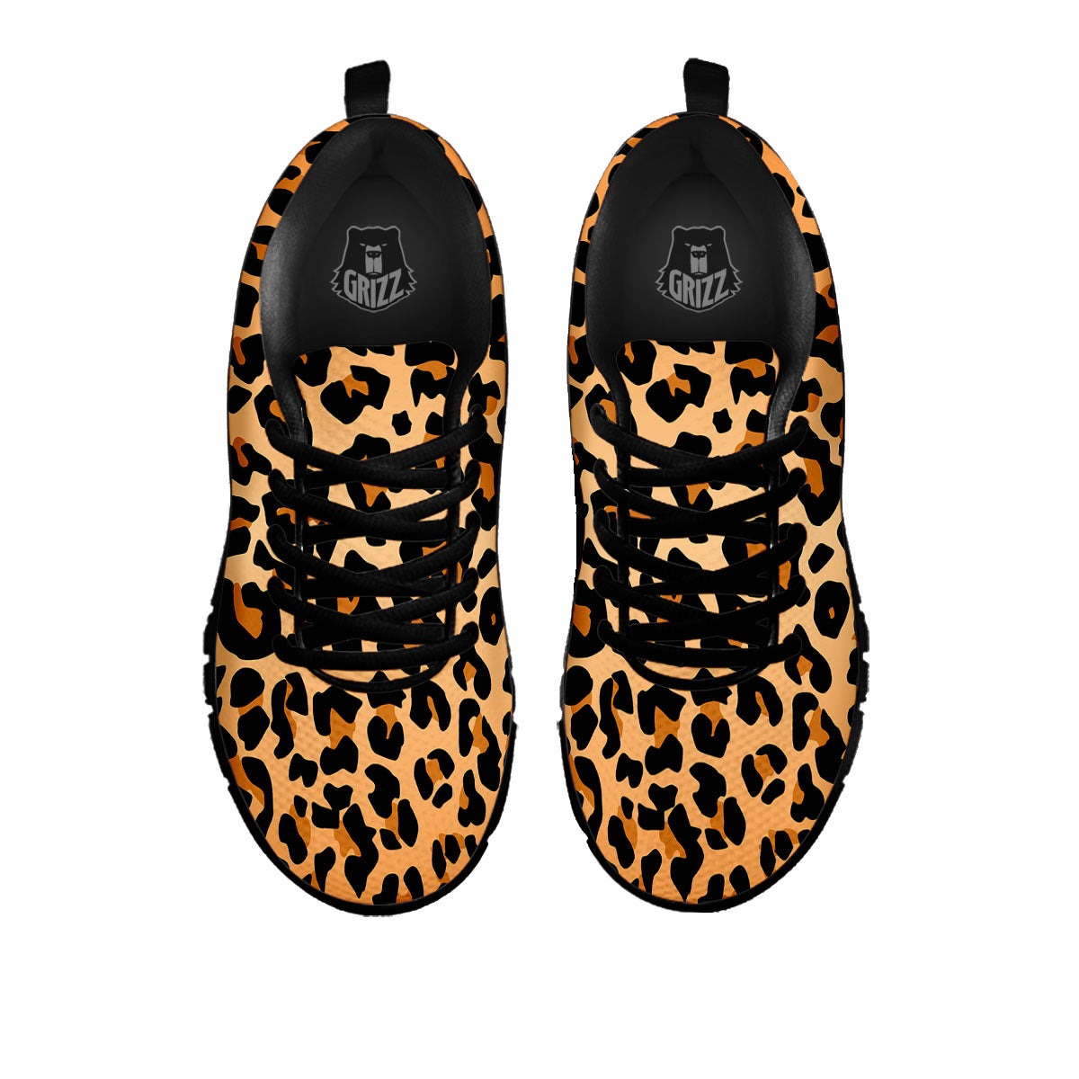 Leopard Orange Print Black Sneaker-grizzshop