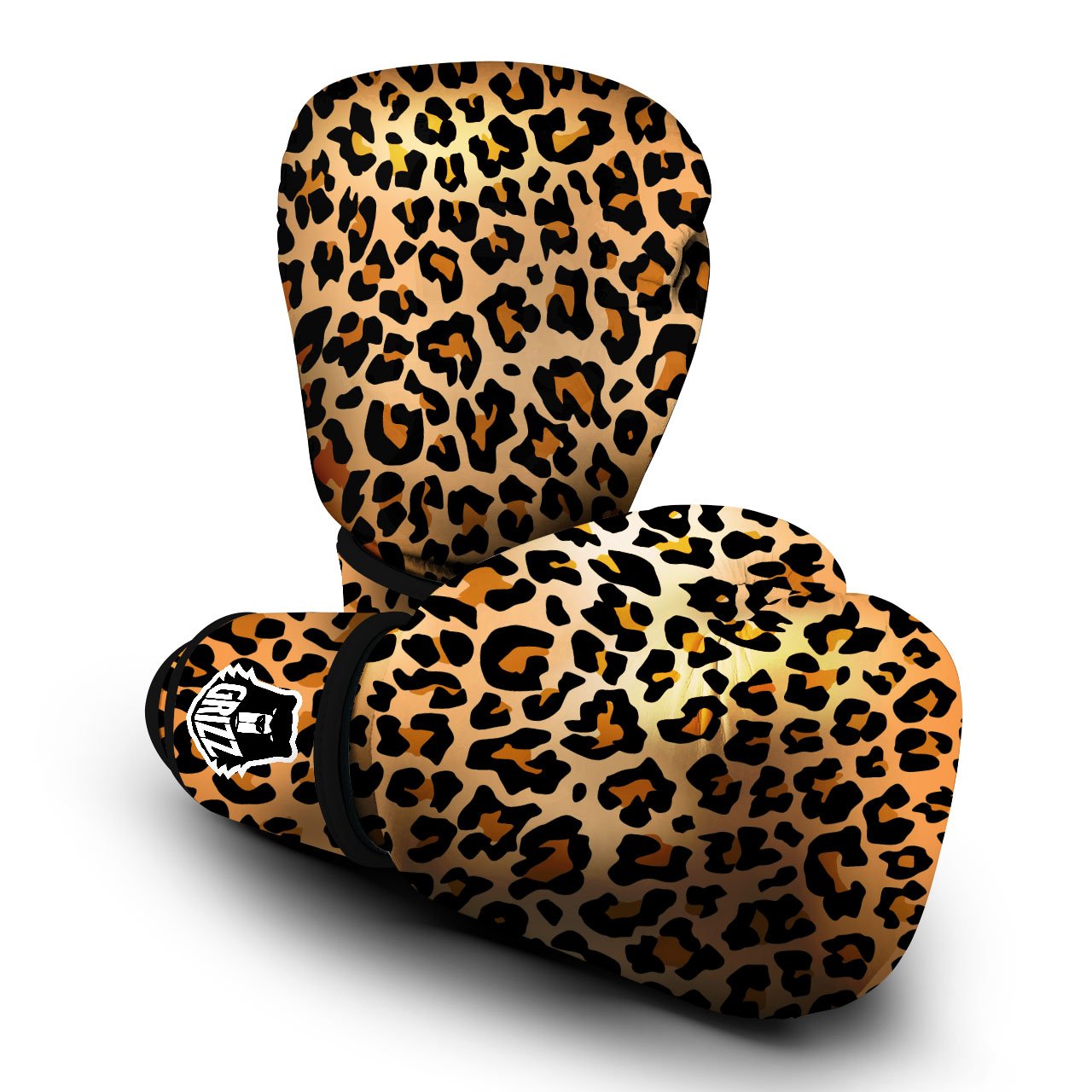 Leopard Orange Print Boxing Gloves-grizzshop