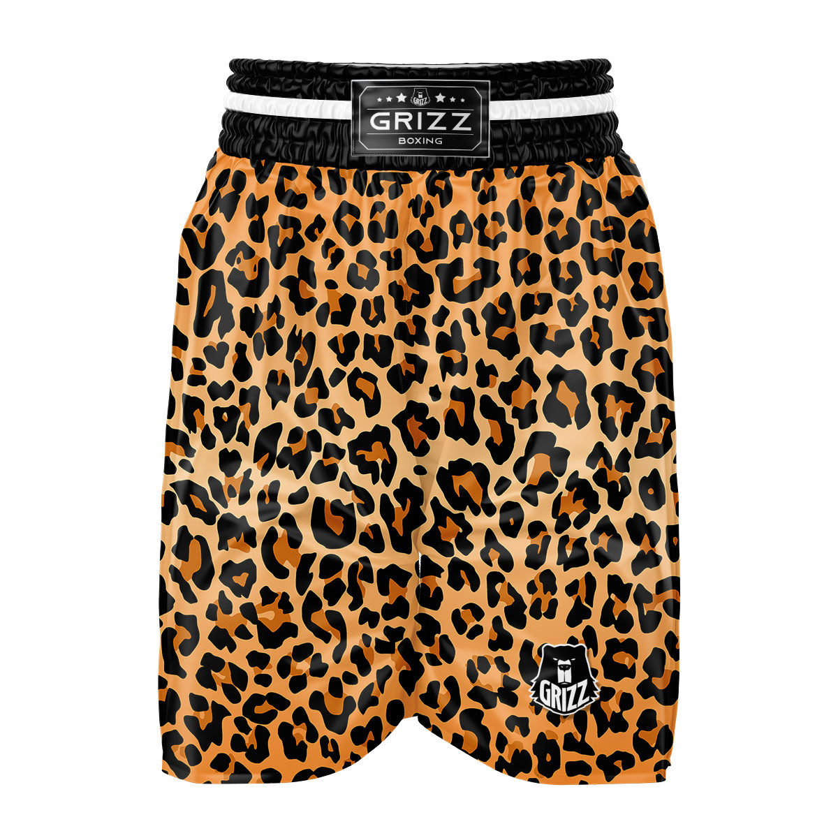 Leopard Orange Print Boxing Shorts-grizzshop