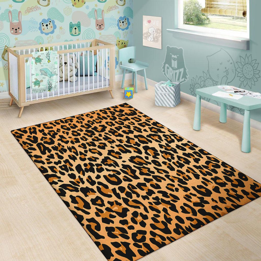 Leopard Orange Print Floor Mat-grizzshop