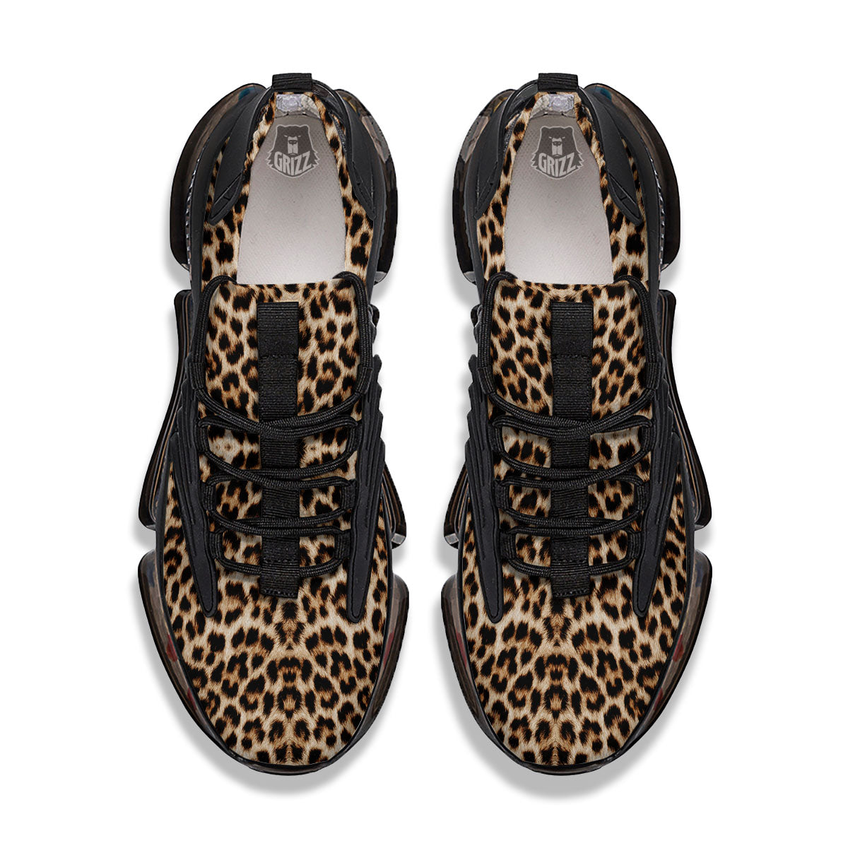 Leopard Pattern Black Gym Shoes-grizzshop