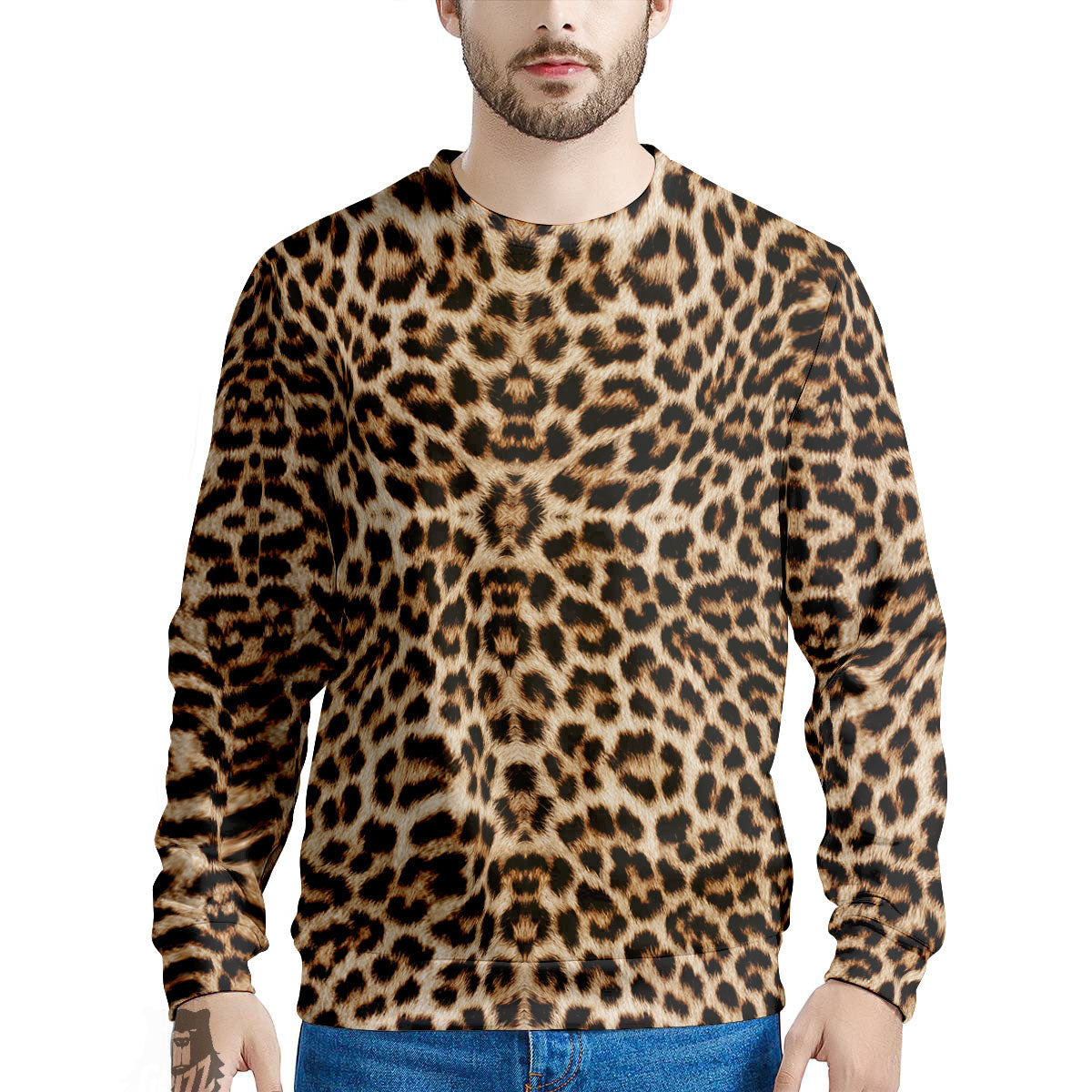 Leopard Pattern Men's Sweatshirt-grizzshop