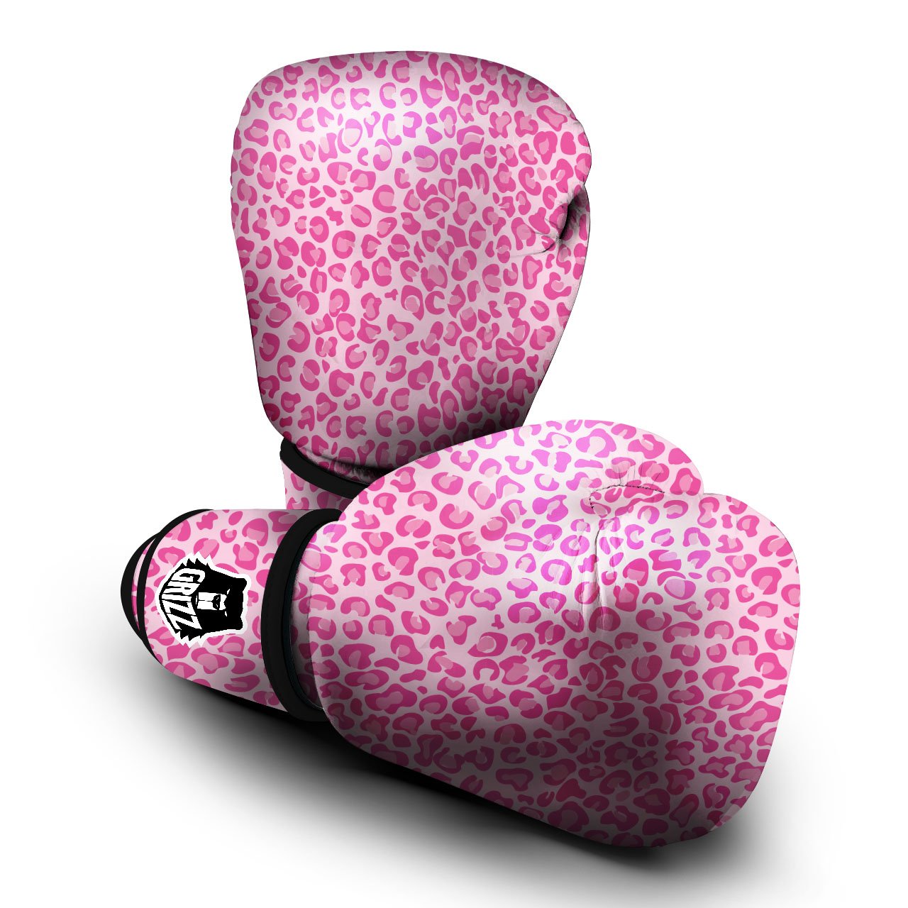 Leopard Pink Print Pattern Boxing Gloves-grizzshop