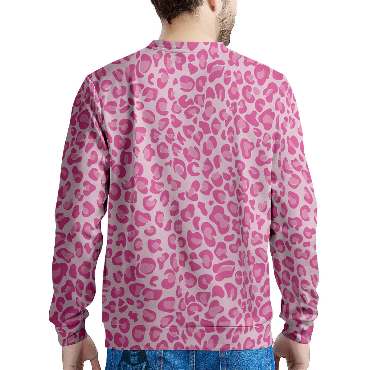 Leopard Pink Print Pattern Men's Sweatshirt-grizzshop
